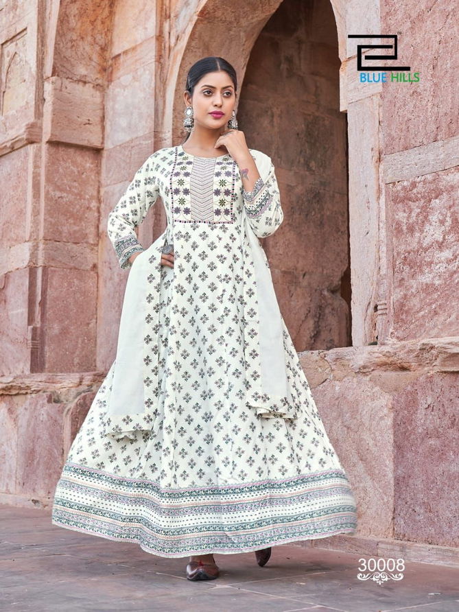 Glamour Vol 30 By Blue Hills Long Anarkali Kurtis With Dupatta
